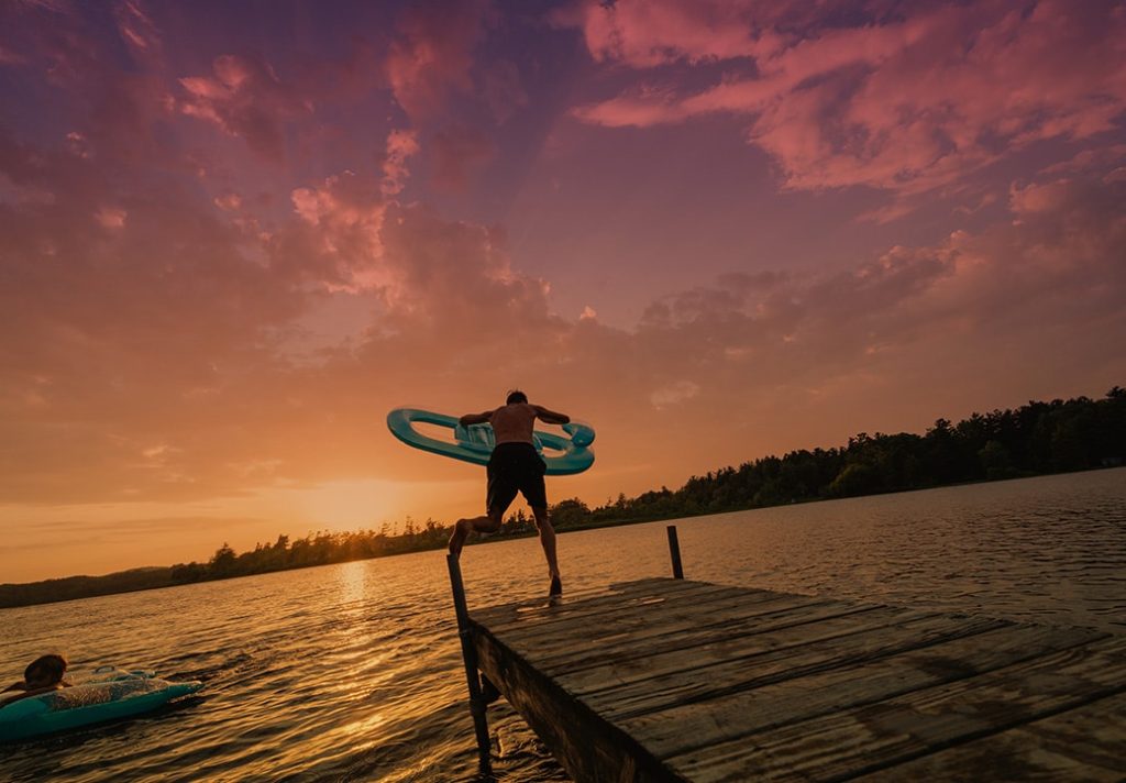 Jumping off of a dock in the City of Norton Shores